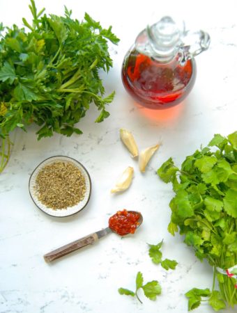 Easy vegan cilantro chimichurri sauce