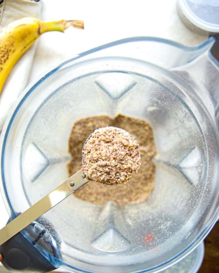 Put whole flaxseeds into a blender to make your own flaxmeal!