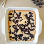 Vegan blackberry cobbler in a baking dish