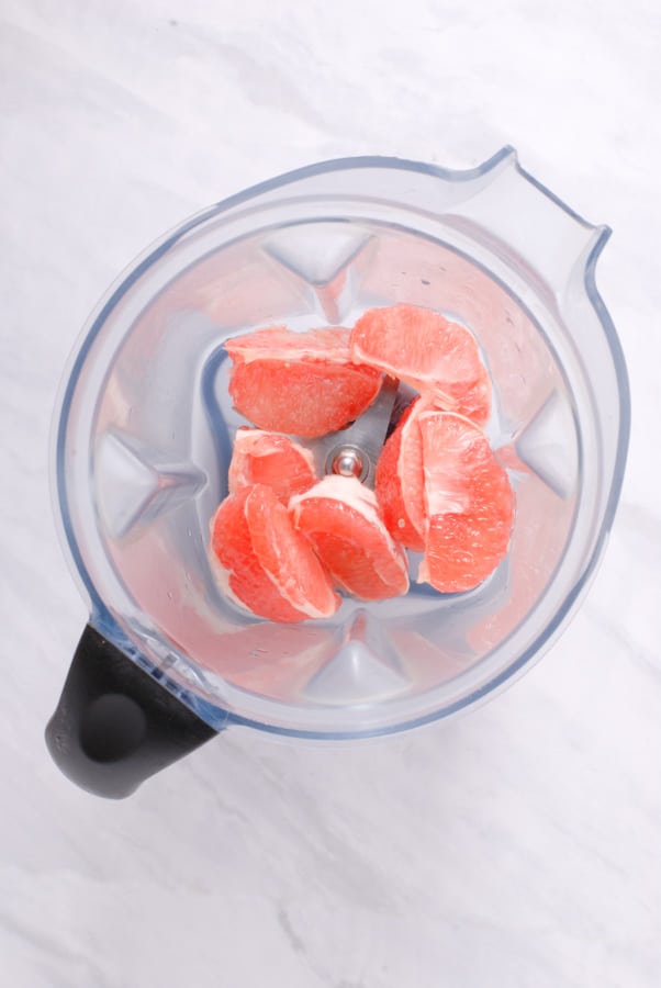 grapefruit slice in a blender