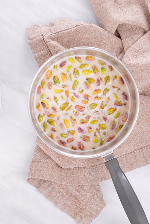 liquid ingredients in a pan for muffins