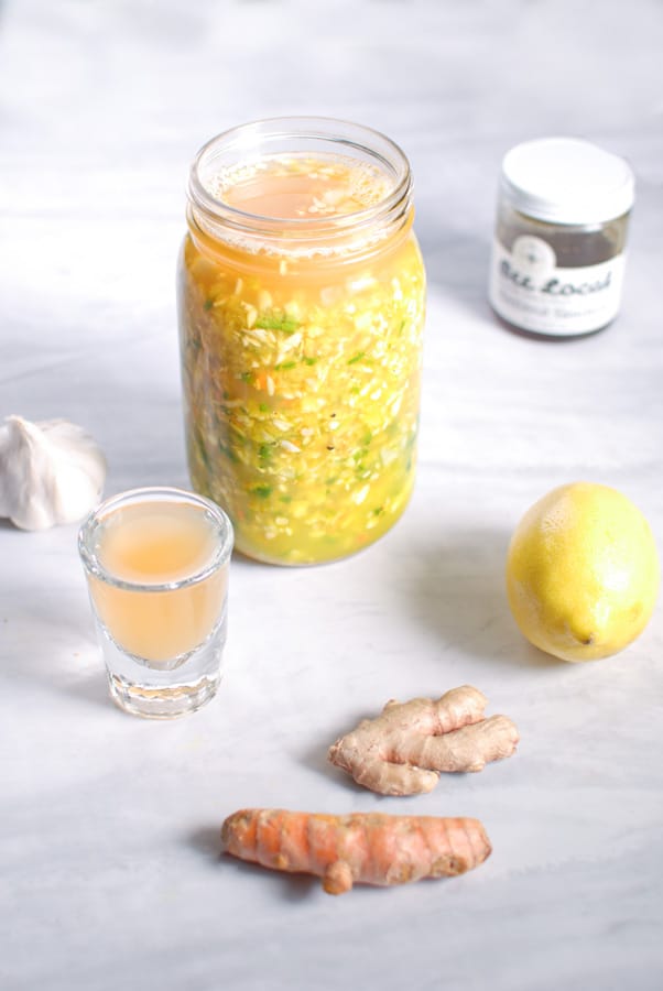 Master tonic in a jar on the counter