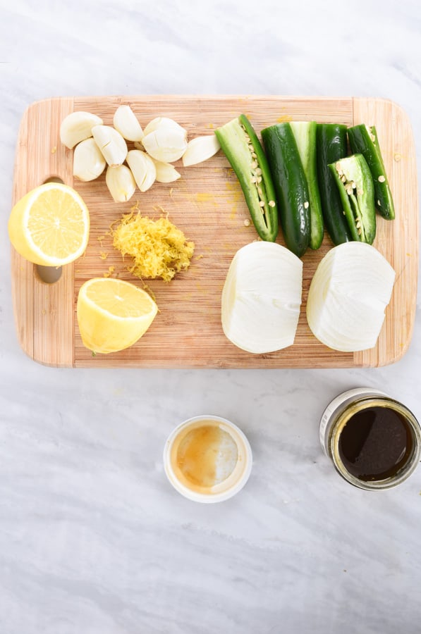 vegetables prepped to make the master tonic