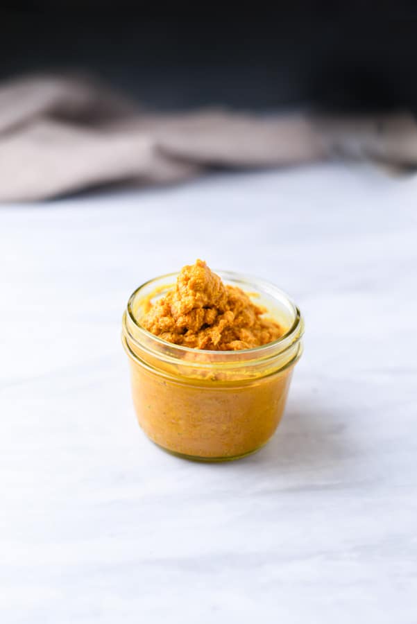 fresh homemade turmeric paste in a jar