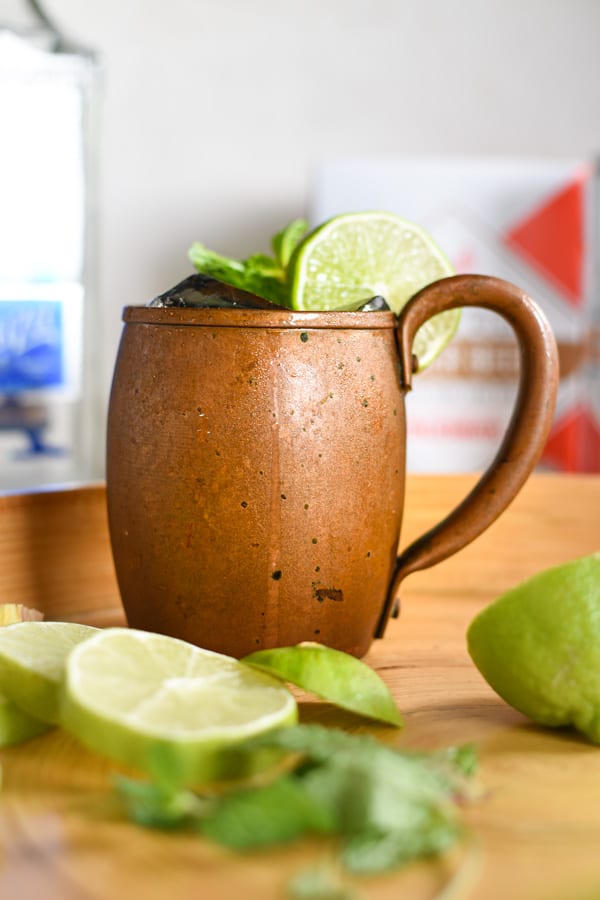 a copper mug with a mexican mule inside it