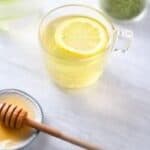 close up of parsley tea in a mug