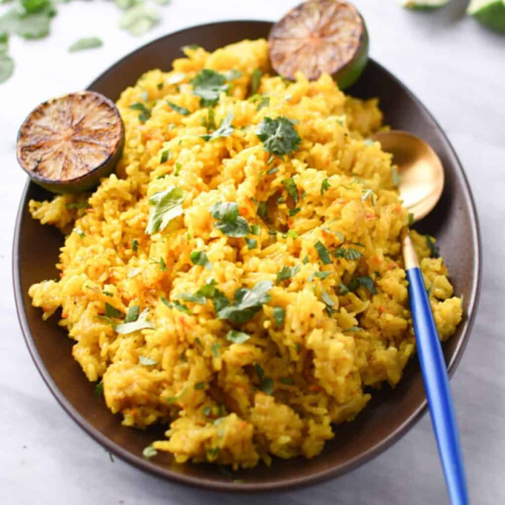 Yellow Turmeric Rice An Interesting Spin On Indian Rice