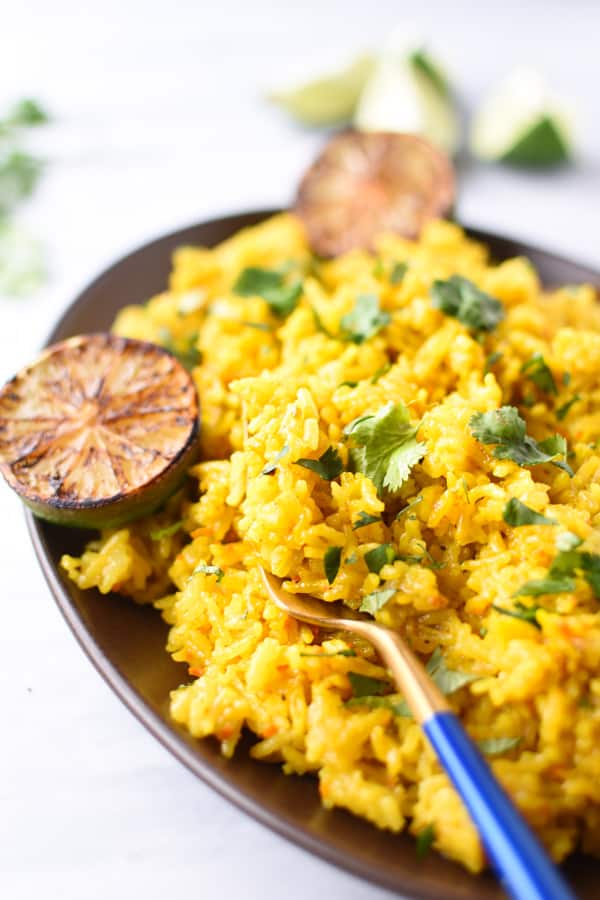 close up shot of homemade indian flavored rice