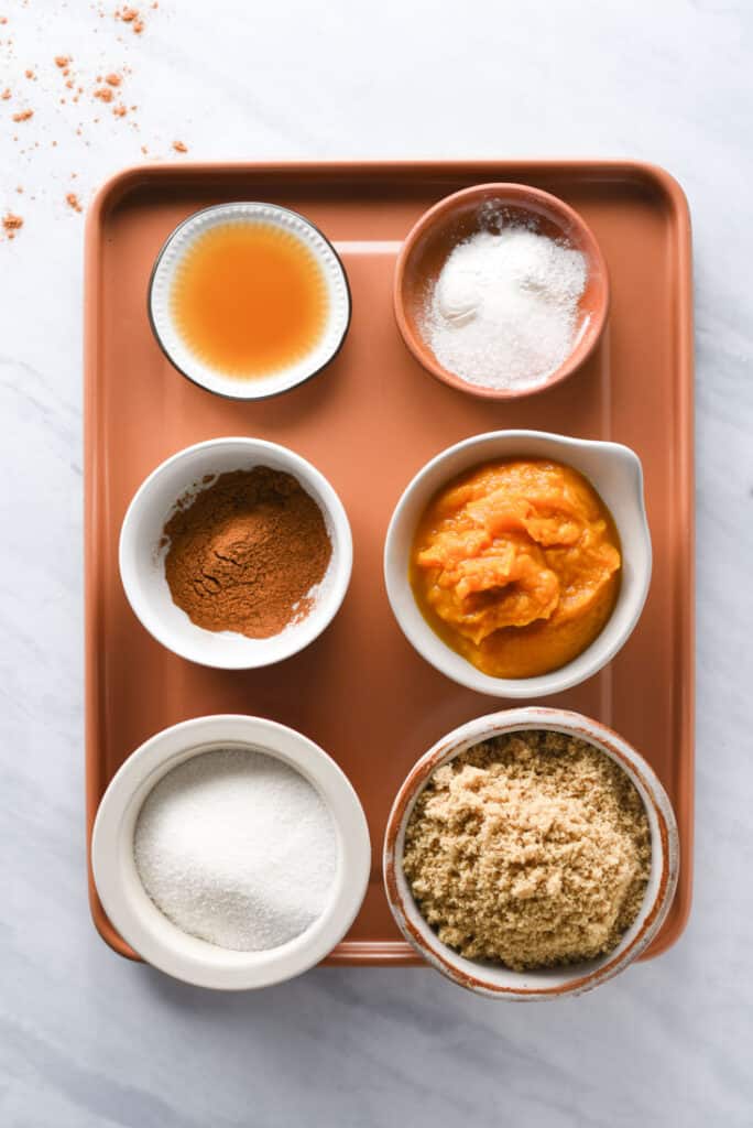 Ingredients to make pumpkin bread