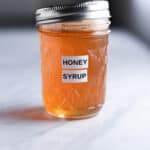 a jar of homemade honey simple syrup