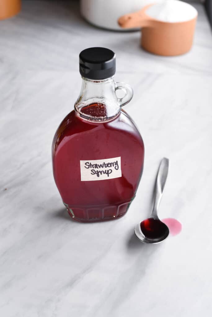 Homemade strawberry syrup for pancakes