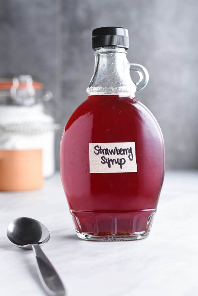 Fresh strawberry simple syrup