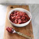 A bowl of homemade cranberry relish