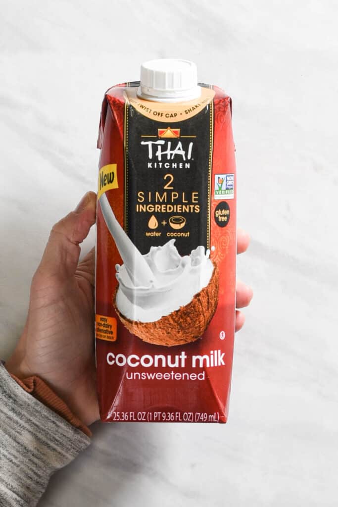 a carton of thai kitchen coconut milk in tetra packs