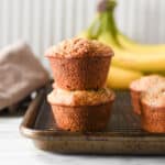 Closeup of vegan banana muffins